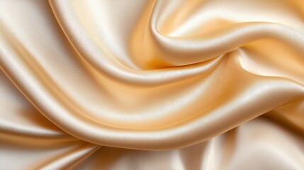Obraz premium Silky satin fabric close-up textiles showcase warm tones interior decor artistic perspective luxurious textile concept
