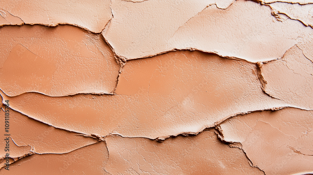 Poster close up view of cracked clay texture, showcasing natural earthy tones and intricate patterns. surfa