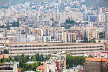 Naklejka premium Beautiful view of Tbilisi, Saburtalo and Vake districts