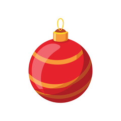 Christmas Ball Vector - Shiny Red Bauble Ornament for Festive Holiday Decor, Minimalist and Elegant Design
