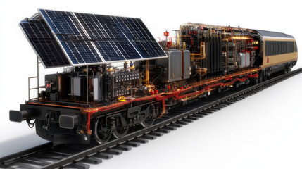 Obraz premium solar powered train with intricate cross sectional details and technology