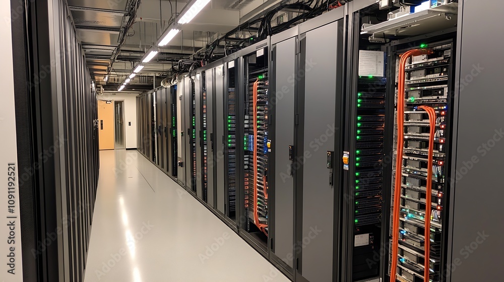 Leinwandbilder State-of-the-Art Data Center With Advanced Servers and Efficient Layout for Business Tech Solutions : Generative AI