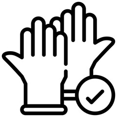 Obraz premium glove hand protection safety guideline icon simple line