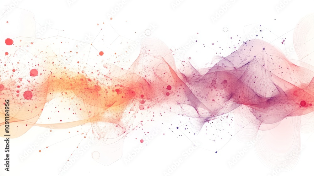 Aufkleber A vibrant display of abstract waves created with soft colors and gentle splashes. The artwork features gradients of pink, orange, and purple, producing a sense of motion and fluidity in design.