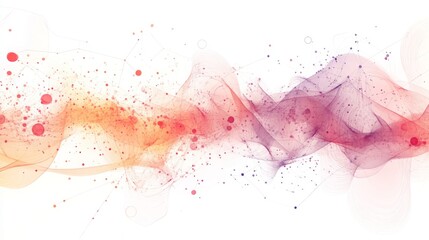 Fototapeta premium A vibrant display of abstract waves created with soft colors and gentle splashes. The artwork features gradients of pink, orange, and purple, producing a sense of motion and fluidity in design.