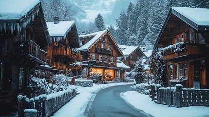 Fototapeta premium Winter in the village