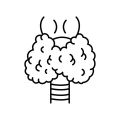 Hashimoto's hypothyroidism color line icon. Autoimmune diseases.