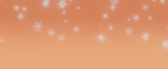 White Snowflakes on Orange Background © vegefox.com