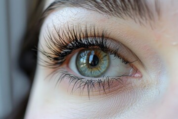 Obraz premium Lash Eye. Beautiful Adult Female Eye with Long False Eyelashes on Soft Background