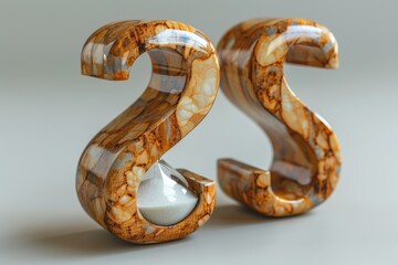 Obraz premium Contemporary hourglass on white background a symbol of time management and business urgency