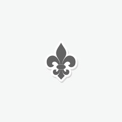  Fleur de lis icon sticker isolated on gray background © sljubisa