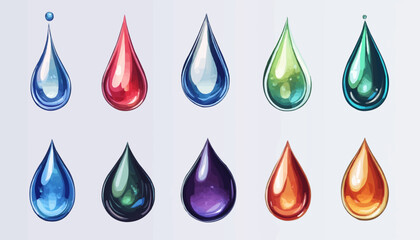 vector collorfull set of water drops