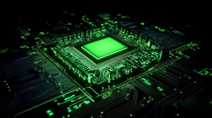 Fototapeta premium Futuristic Spyware Technology - Intricate Neon Circuit Board Design