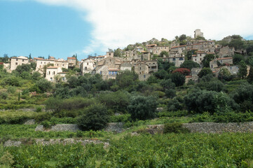 Naklejka premium village, Vieussan, Parc naturel régional Haut Languedoc, Hérault, 34, Occitanie, France