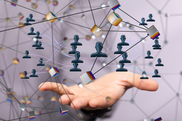 hierarchy connection team group digital