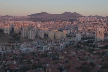 Obraz premium view on city sunset
