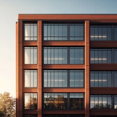Fototapeta premium Brick office under golden rays
