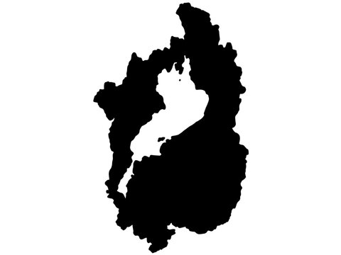 少しゆるい滋賀県のシルエット 近畿地方