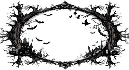 Fototapeta premium Ornate dark forest border design