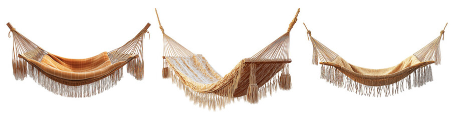 Elegant Hammocks on Transparent Background