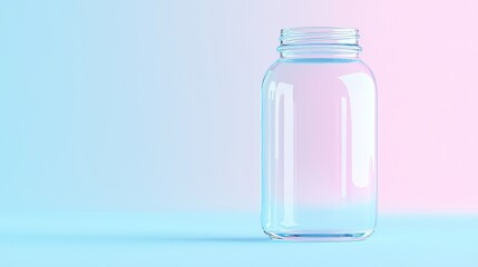 Refreshing glass jar of water minimalistic studio product photography modern design clean aesthetic