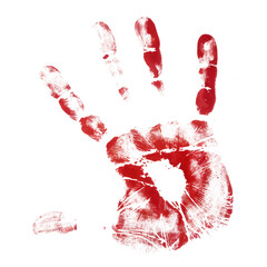 High-Quality PNG of Bloody handprint Isolated on White Background – High Resolution