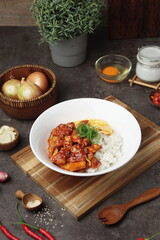 stew with vegetables and rice