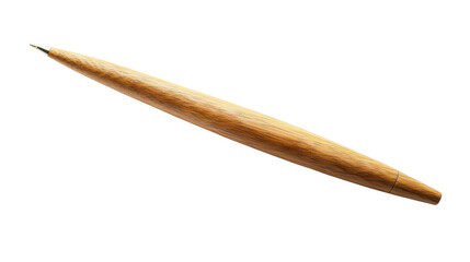 Obraz premium Elegant wooden pen on a white isolated background for branding and illustration.