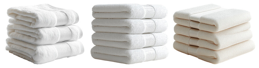 Soft White Towels with Transparent Background