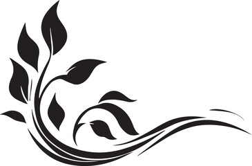 Fototapeta premium vector black foliage icon on white background