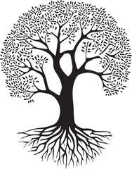 Obraz premium Vector black tree icon on white background 