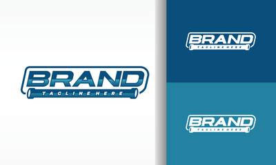 text square water pipe logo