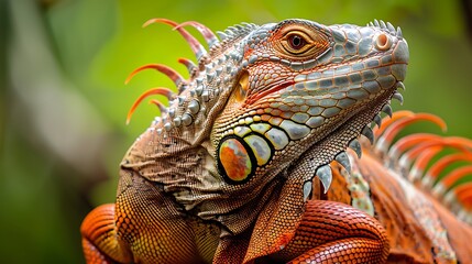 Fototapeta premium Close Up of an Orange Iguana
