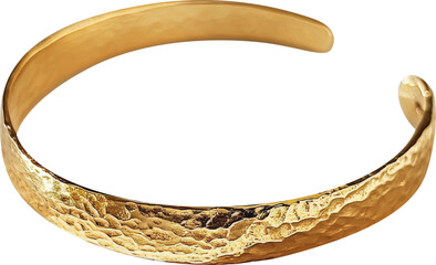 Fototapeta premium Elegant hammered gold cuff bracelet.