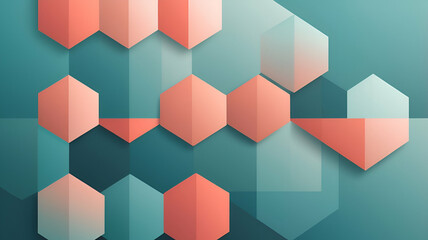 Fototapeta premium Teal, Coral Dynamic vertical Geometric Abstract Design with Neon Glow, Grainy Texture, and Smooth Color Transitions