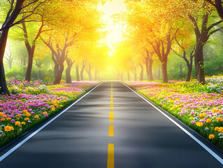 Obraz premium Spring Road 3D Illustration