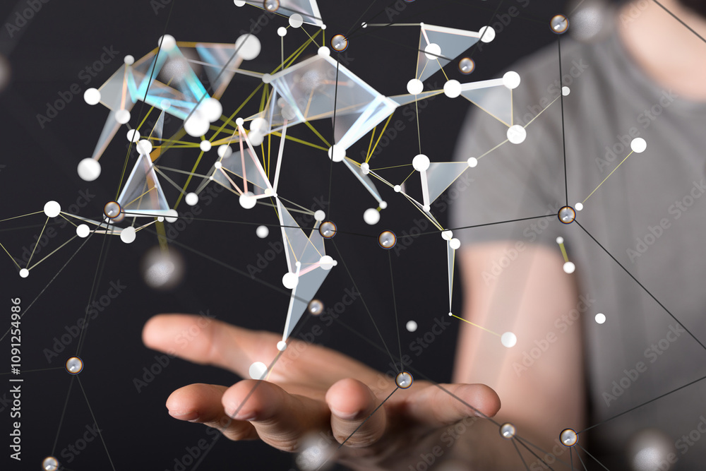 Aufkleber conference Digital Network and data concept 3d