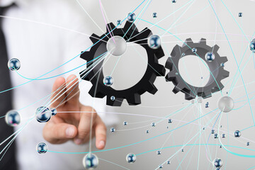 gear Technology background. Big data concept