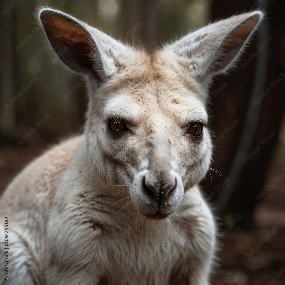 Wall mural curious kangaroo gazes intently