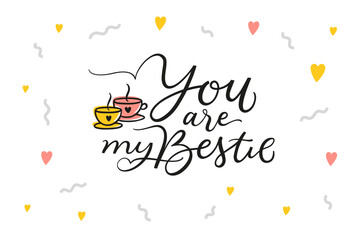 Greeting card, Vector lettering, inspiring phrase, handwritten typography