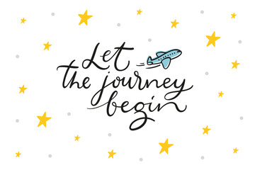 Greeting card, Vector lettering, inspiring phrase, handwritten typography
