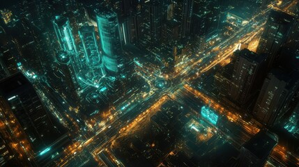 Fototapeta premium A cityscape with a crosswalk and a street light