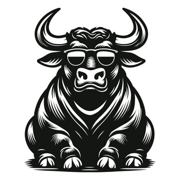 Funny cool bull