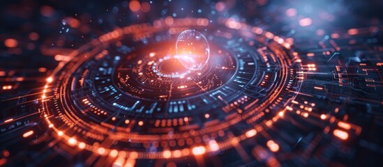 Futuristic Technology Interface with Glowing Sphere