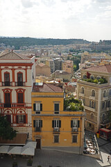 Obraz premium Panorama of Cagliari opening from the Bastion San Remy, Italy, Sardinia 