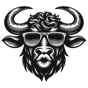 Funny cool bull