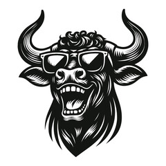 Fototapeta premium Funny cool bull