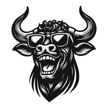 Funny cool bull
