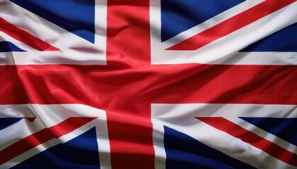 Fototapeta premium The Union Jack in Dynamic Fabric Waves. Timeless Representation of British Unity, Heritage, and Identity Educational Displays, Cultural Celebrations, Historical Contexts, or Artistic Inspiration