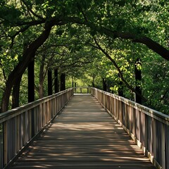 wooden bridge in the forest